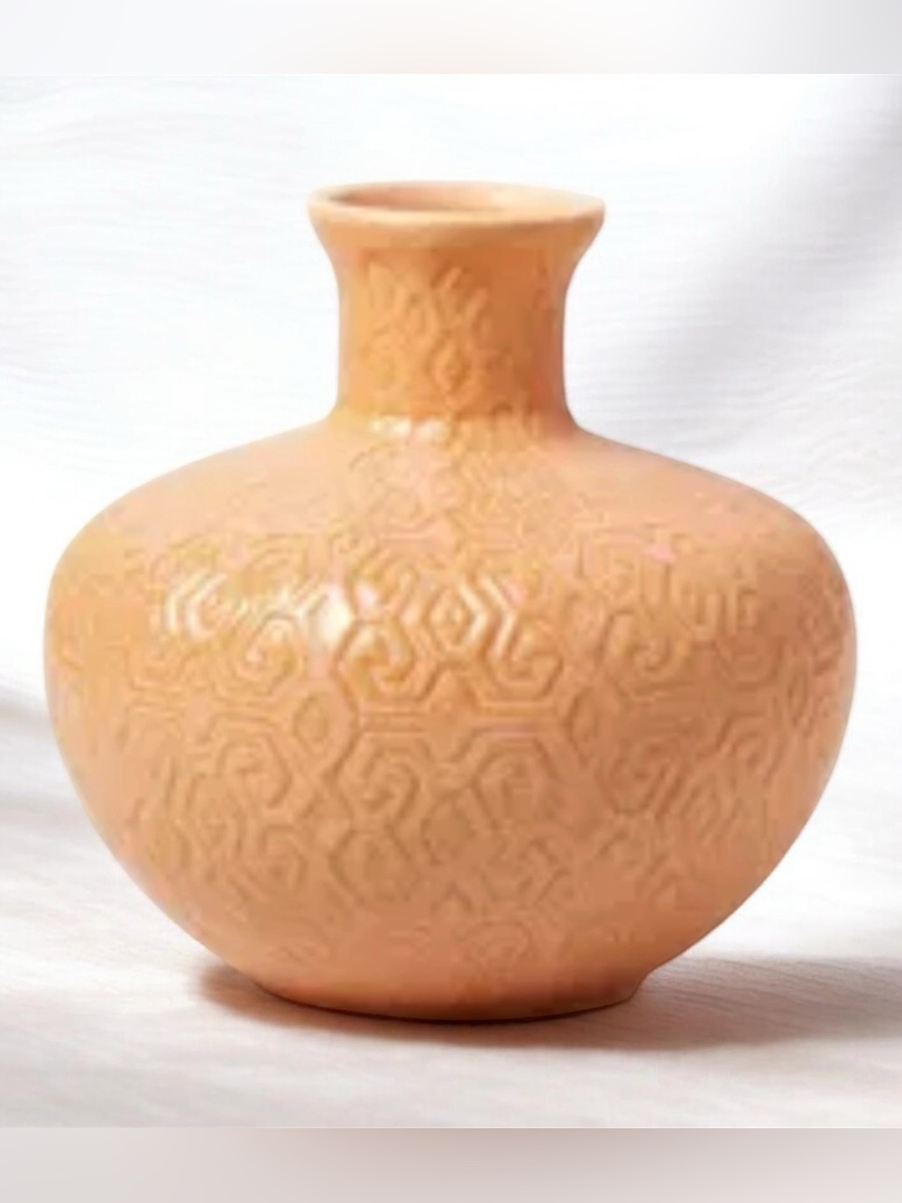 Opalhouse Stonewear Peach Embossed Terra Cotta Bud Vase